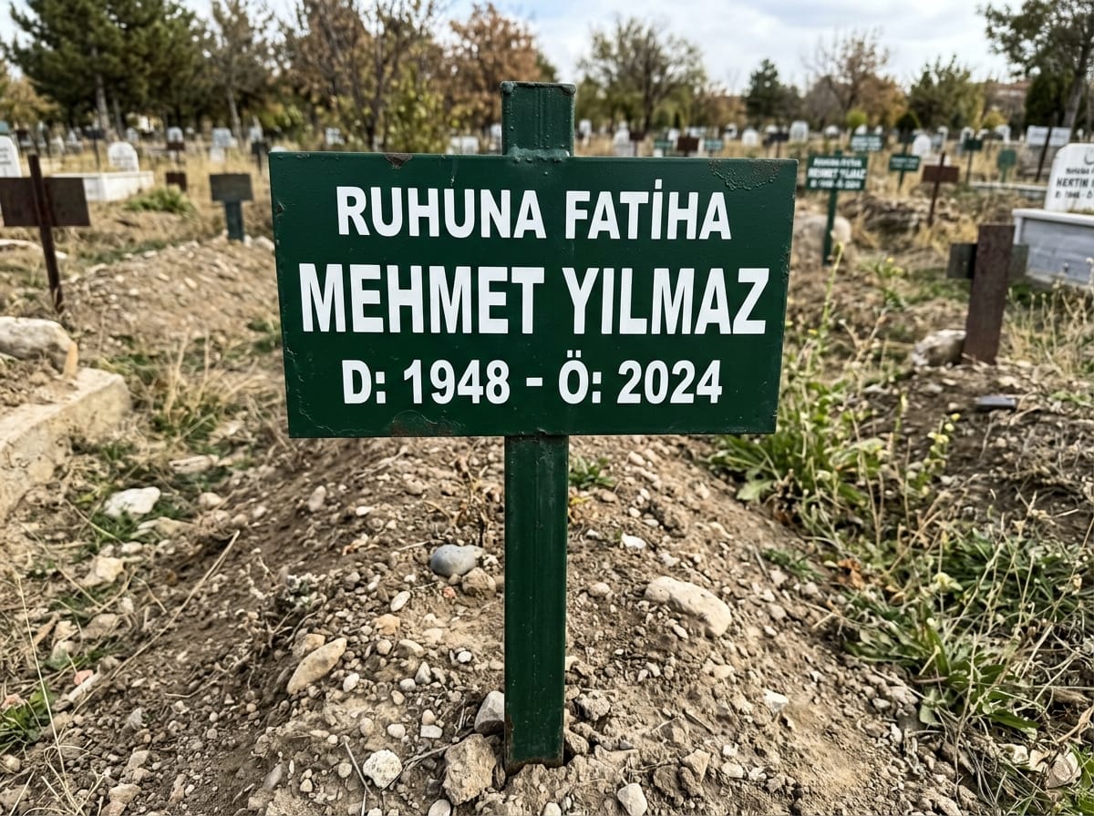 Koyu Yeşil Klasik Demir Mezar Levhası Erzurum