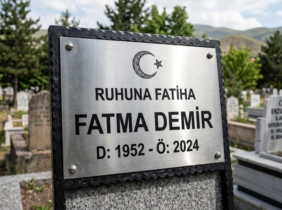 Lüks Paslanmaz Çelik Mezar Levhası Erzurum